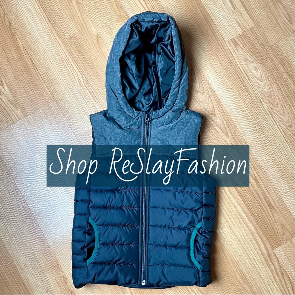 Boys blue and Grey  Sleeveless Hoodie by Sonoma.